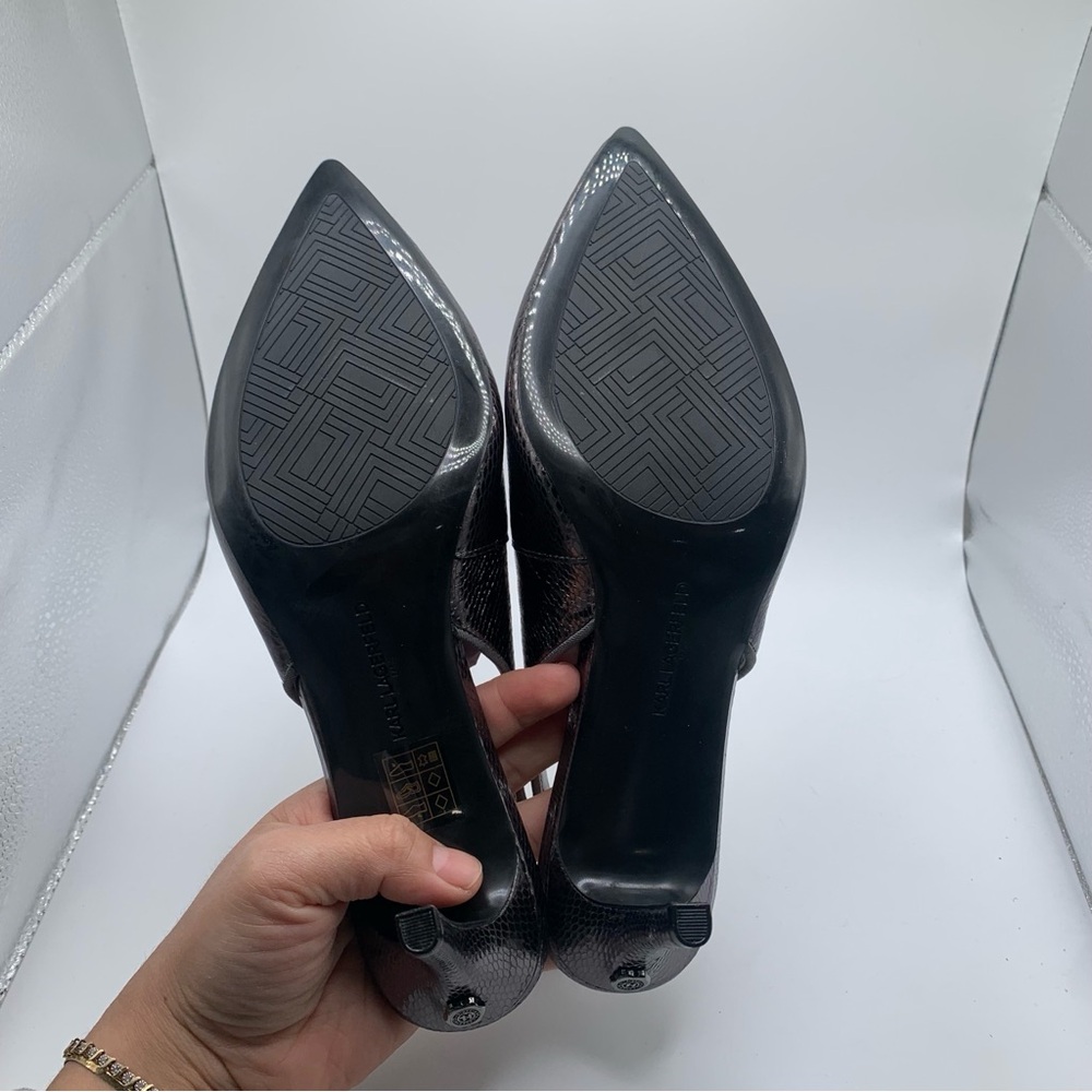 NWB Karl Lagerfeld Rosalyn Slingback Pump dark slate snake print 9.5 M EU 40.5 - Picture 10 of 10